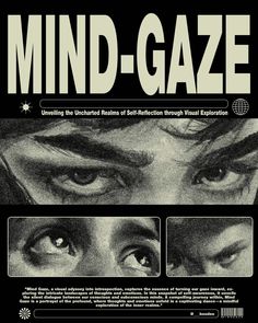 an advertisement for the movie mind - gaze, featuring two eyes and one eyeball