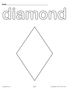 FREE Diamond Coloring Page Shapes Coloring Pages, Rainbow Group, Preschool Shapes, Line Tracing Worksheets, Shapes For Toddlers, Shapes Lessons, Printable Christmas Ornaments, Shapes Flashcards, Shape Coloring Pages