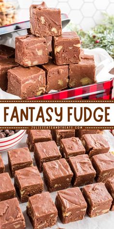 Melt in your mouth Christmas dessert idea! This Fantasy Fudge recipe is rich in chocolate and chopped walnuts that pair perfectly. You won’t be able to stop with one piece of this easy chocolate fudge. Pin this sweet treat to make at home! Fudge Made With Hershey Bars, Walnut Fudge Easy, Aunt Teens Fudge, Chocolate Fudge Candy Recipe, Melt In Your Mouth Fudge Recipes, Fluffy Fudge Recipes, Symphony Bar Fudge, Chocolate Fudge Candy, Fudge With Walnuts Recipes