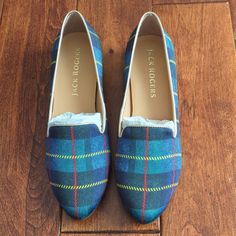 Brand New And Never Worn. Purchased Directly From The Jack Rogers Site. Size 8 Please Ask All Questions Before Purchase. All Sales Are Final. Jack Rogers, Green Plaid, Blue Green, Loafers, Plaid, Brand New, Women Shoes, Green, Blue