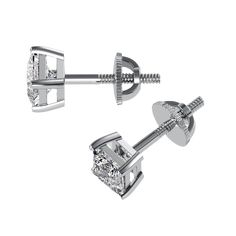 A staple, a classic, a must have! These earrings are an essential for your earring stack featuring a 4 prong basket and screw back. Classic studs also make the perfect gift! Princess Cut Stud Earrings, Earring Stack, Bridal Engagement Rings, Diamond Guide, Diamond Education, Eternity Wedding Band, Rose Gold Metal, Earring Sale, Gia Diamond