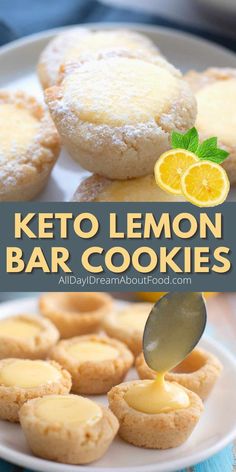 keto lemon bar cookies on a white plate