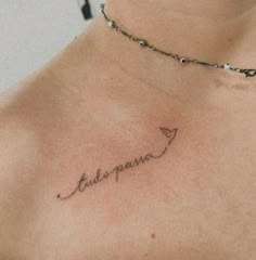 a woman's chest with the word true love written in cursive writing