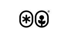 two black and white logos with the letter o on them, one has an arrow in it