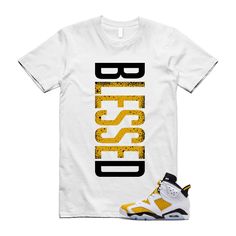 Family owned and operated. We look forward to serving you for all your sneaker match t shirt needs. Need a custom colorway? Order from the custom listing on my page. * We carry a variety of t shirt brands to match as many shoes as possible. Please reach out for size charts. All t shirts run in men's sizes, but measurements can vary slightly brand to brand. * 100% Cotton * Wash inside out using cold water and tumble dry on low heat or hang to dry * We try to ship items by the next business day, b Graphic Tee With Logo Print For Sneaker Matching, White Sublimation Design With Logo For Streetwear, Yellow Sublimation Print T-shirt For Streetwear, Yellow T-shirt With Sublimation Print For Streetwear, Yellow Printed T-shirt For Streetwear, White Sublimation T-shirt With Letter Print For Streetwear, White Fan Apparel T-shirt For Streetwear, White Sublimation Design With Text Print For Fans, Yellow Ochre