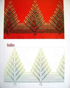 two pictures with different designs on them, one is red and the other is green