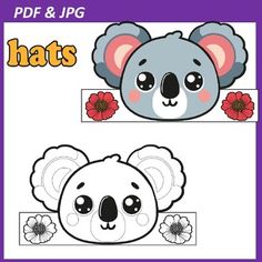 a koala bear with flowers on it's head and the words hat's