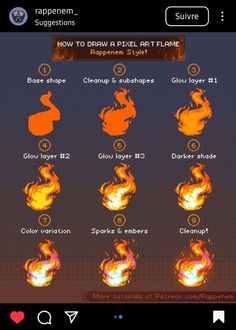 an app that shows how to draw fire flames in photoshopped and texturing