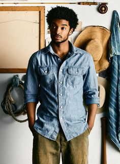 earl chambray shirt – imogene + willie Shirt Men Style, Chambray Shirt Men, Imogene Willie, Dark Men, Cool Summer, Tried And True, Men Shirt Style, Menswear Inspired, Chambray Shirt