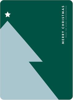 the merry christmas card is shown with a white star on top of a green background