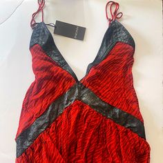 Mini Dress With Shimmer Faux Leather Detail And Sheer Red-Orange Animal Print. Never Been Worn! Red V-neck Midi Dress For Party Season, Red Lined Midi Dress For Evening, Red Lined Party Dress, Red Lined Midi Dress For Party, Miranda Dress, Swim Cover Up Dress, Floaty Dress, Cowl Neck Dress, Boho Mini Dress