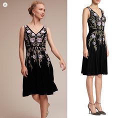 Aidan Mattox 3d Floral Embroidered Dress In Velvet. Bought At Anthropologie. Part Of Bhldn Collection. Sold Out Now. Currently Selling On Neimen Marcus Website For $395 Us 8 V Neckline And Back. Sleeveless; Wide Straps. Fit-And-Flare Silhouette. Side Slip Pockets. Hidden Back Zip. Knee-Length Hem. Solid Non/Spandex/Velvet Fabric. Polyester/Interlock Lining. Spot Clean. Imported. Fitted Floral Embroidered V-neck Midi Dress, Fitted Midi Dress With Floral Embroidery For Cocktail, Fitted Floral Embroidered Midi Dress For Cocktail, Fitted Floral Embroidery Midi Dress For Cocktail, Fitted Floral Embroidered Midi Dress For Formal Occasions, Formal Fitted Midi Dress With Floral Embroidery, Formal Fitted Floral Embroidery Midi Dress, Formal Floral Embroidered Midi Dress With V-neck, Formal Floral Embroidery V-neck Midi Dress