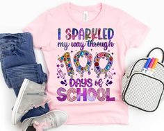 a t - shirt that says i sparkled my way through 100 days of school