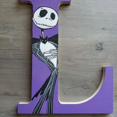 the letter j is decorated with an image of jack skellingy from the nightmare