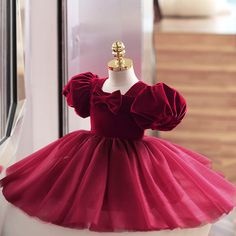 Girl Christmas Dress Baby Girl Flower Dress Girl Wine Red Bow Cake Puf – marryshe Birthday Princess Dress, Bow Cake, Girls Birthday Party Dress, Baby Girl Princess Dresses, Kids Dress Collection, Christmas Dress Baby, Toddler Party Dress, Princess Flower Girl Dresses