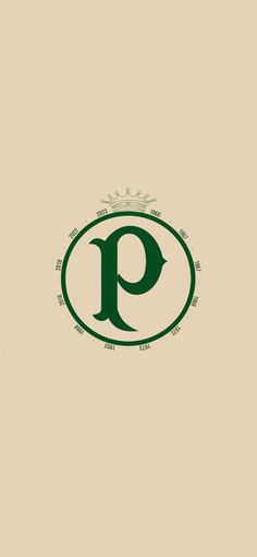 the letter p in green on a beige background