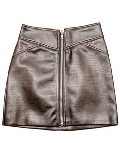 Edgy Glam, Dr Closet, Vegan Leather Skirt, Print Texture, Crocodile Print, Silver Zipper, Going Out Outfits, Fast Fashion, Silver Hardware