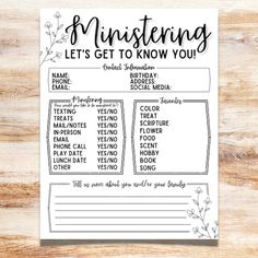 a printable planner with the words,'let's get to know you '