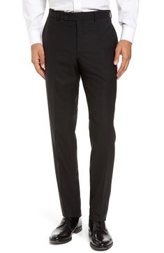 Finely textured Italian wool defines clean-cut trousers with versatile appeal. Style Name:Ted Baker London Jefferson Flat Front Solid Wool Dress Pants. Style Number: 5475176. Available in stores. Mens Vegas Outfits, Vegas Mens Outfit Ideas, Ted Baker Men, Men Suit, Mens Dress Pants, Formal Casual, Wool Trousers, Ted Baker London, Jesus Shirts