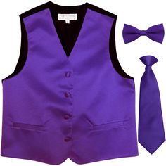 Boy'S Kid'S Formal Tuxedo Vest Waistcoat_Necktie & Bowtie Purple Size 2-14 Classic Formal Vest With Ties, Classic Fitted Vest With Ties, Purple Waistcoat, Kid Tuxedo, Vesuvio Napoli, Grey Tuxedo, Kids Formal, Formal Tuxedo, Tuxedo Vest