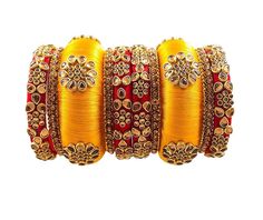 Peach Color Silk Thread Bangles Indian Pakistani Wedding Bangles Golden Kundan Work Jewelry Traditional Indian Gift Bridal Haldi Jewelry  10 silk Bangles Luxury Multicolor Chandbalis For Festivals, Nath Bridal, Wedding Bangles, Silk Bangles, Jewelry Traditional, Kundan Work, Indian Gifts, Silk Thread Bangles, Thread Bangles