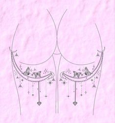 Lower Chest Tattoos For Women, Under Buttcheek Tattoo, Buttcheek Tattoo Women, Under Buttcheek Tattoo Women, Thigh Wrap Around Tattoo, Garter Tattoos, Buttcheek Tattoo, Bum Tattoo, Mystical Tattoos