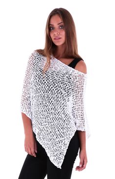 Crochet Batwing, Zucchini Chips, Poncho Top, Batwing Top, Crochet Sweaters, Summer Wraps, Knit Poncho, Fish Net, Chips Recipe