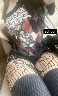 Layered Tights And Fishnets, Uwu Outfit, Shorts And Fishnets Outfits, Goth Metalhead, Fashion Inspiration Design, Alternative Outfits