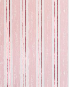 a pink and white striped wallpaper with red lines on the bottom half of it