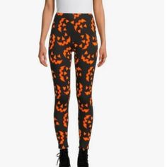 Black And Orange, Pull-On, Pumpkin Face, Cotton Spandex, Elastic Waist, Stretch, Size Xl (15-17), New. Fitted Casual Pants For Halloween, Fitted Bottoms For Halloween Costume Party, Halloween Jack O Lanterns, Halloween Jack, Pumpkin Faces, Halloween Women, Cotton Spandex, Jack O Lantern, Orange Black