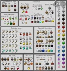 an image of some different items in the minecraft game, which are very similar to each other