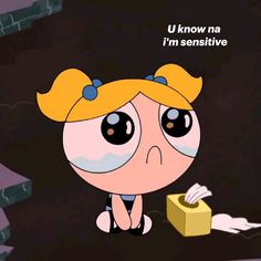 Memes Pictures Mood Cartoon, Cartoon Reaction Pics, Bubbles Powerpuff Icon, Bubbles Powerpuff Mood, Bubbles Ppg, Powerpuff Bubbles, Powerpuff Girls Bubbles, Bubble Cartoon, Bubbles Powerpuff