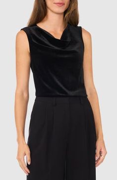 Sumptuous velvet elevates the look and feel of this sleeveless day-to-night top designed with a drapey cowl neck. 24" length Cowl neck Sleeveless 92% polyester, 8% spandex Machine wash, tumble dry Imported Night Tops, Cami Tanks, Cowl Neck, Sleeveless Top, Tops Designs, Nordstrom, Womens Tops, Velvet, Size Medium