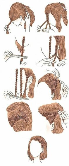 Cute Quick Hairstyles, Easy Hairstyles For Thick Hair, Cute Simple Hairstyles, Braid Hairstyle, Hair Arrange, Hair Tutorials Easy, Peinados Fáciles Para Cabello Corto, Hair Stylies