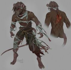 the concept art for an upcoming video game shows two demonic creatures with blood on their bodies