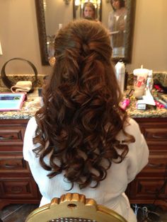 Wedding hair! Curled Wedding Hairstyles, Hair Long Wedding, Wedding Curls, Waves Hairstyle, Cute Prom Hairstyles, Hairstyle Long, Long Hair Wedding Styles, Super Hair, Hair Wedding