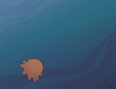 a cartoon pig floating in the water with its head above the water's surface