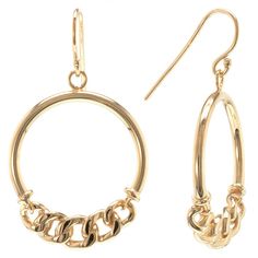 Add an elegant touch of edge to your jewelry box with these sterling silver Judy Crowell chain link-embellished open circle drop earrings. Click on this JEWELRY & WATCHES GUIDE to learn about fit, styles, materials and more! FEATURES Length: 41 mm Backings: fishhook Metal: sterling silver Finish: polished Packaging: velvety pouch Size: One Size. Color: Gold. Gender: female. Age Group: adult. Material: Gold Over Sterling. Formal Chain Drop Earrings, Chic Round Pierced Jewelry, Elegant Circular Chain Jewelry, Classic Metal Round Jewelry, Gold Round Chain Earrings, Elegant Hypoallergenic Chain Link Jewelry, Elegant Nickel-free Jewelry, Chic Round Hypoallergenic Jewelry, Chic Hypoallergenic Round Jewelry