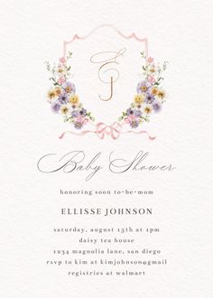 Blooms all around - baby shower invitation  #invitations #printable #diy #template #babyshower #party