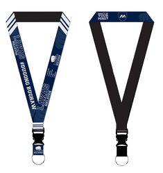 two lanyards with the same name on them, one is black and white