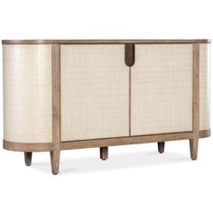 the sideboard is made out of wood and fabric