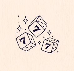 two dices with the numbers seven and seven on them are falling down from each other