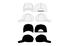 six hats with different shapes and sizes