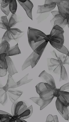 black and white drawing of bows on a gray background