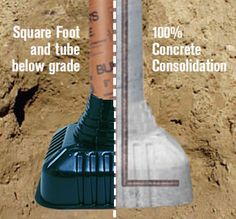 an orange and white measuring cup sitting on top of a dirt ground next to a ruler