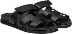 Designer Slides With Tang Buckle For Summer, Designer Summer Slides With Tang Buckle, Hermes Sandals Black Women, Hermes Shearling Sandals, Hermes Cypress Sandals, Hermes Sandals Black, Hermes Extra Sandal, Flat Heels, H Logos