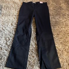 Size 12r In New Condition Black Stretch Wide Leg Work Pants, Stretch Black Straight Leg Work Pants, Black Stretch Straight Leg Work Pants, Fitted Black Work Pants, Stretch Black Work Pants Full Length, Stretch Black Work Pants, Fitted Wide Leg Black Work Pants, Black Fitted Wide Leg Work Pants, Fitted Black Cotton Work Pants