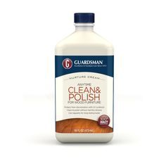 a bottle of cleaner and polish on a white background