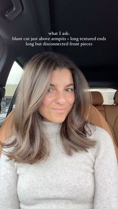 Viviane Audi on Instagram: "such a good length + still have a decently long ponytail! #haircutinspo" Short Blended Layers, Mid Length Professional Hairstyles, Medium Length Haircut What To Ask For, Medium Everyday Hairstyles, Hair Up With Long Bangs, Sandy Blonde Medium Length Hair, Viviane Audi Haircut, Layered Bob Hairstyles For Straight Hair, Chic Shoulder Length Hairstyles