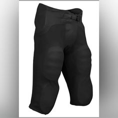 Champro Integrated Football Pants Nwt Black Size Adult Small Black Bottoms With Pockets And Standard Cut Leg, Black Sports Pants With Hip Pockets, Black Full Length Bottoms With Hip Pockets, Black Sports Trousers, Black Straight Leg Sports Bottoms, Black Tapered Sports Pants, Black Tapered Leg Sports Pants, Black Bottoms With Hip Pockets And Tapered Leg, Black Tapered Leg Bottoms With Hip Pockets